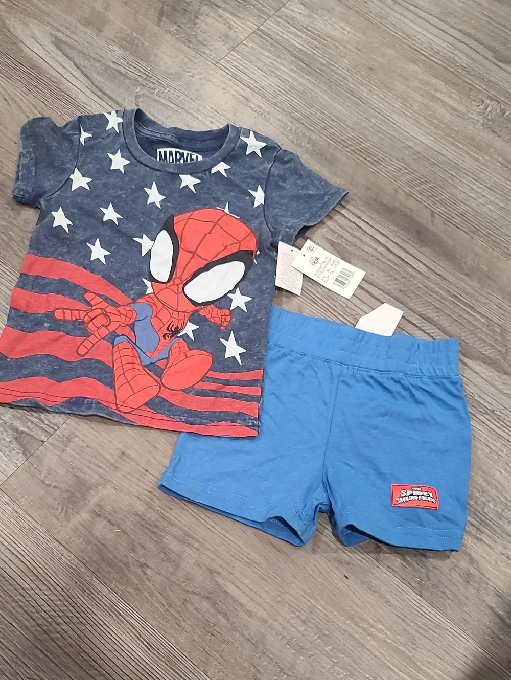Marvel Red & Blue Spider-Man Pajama Set Size 18 Months
